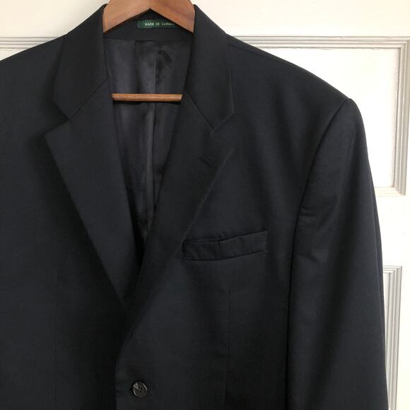 VTG 90s Ralph Lauren Green Label Wool Cashmere Suit 42R Classic Fit Black Canada - Picture 4 of 14